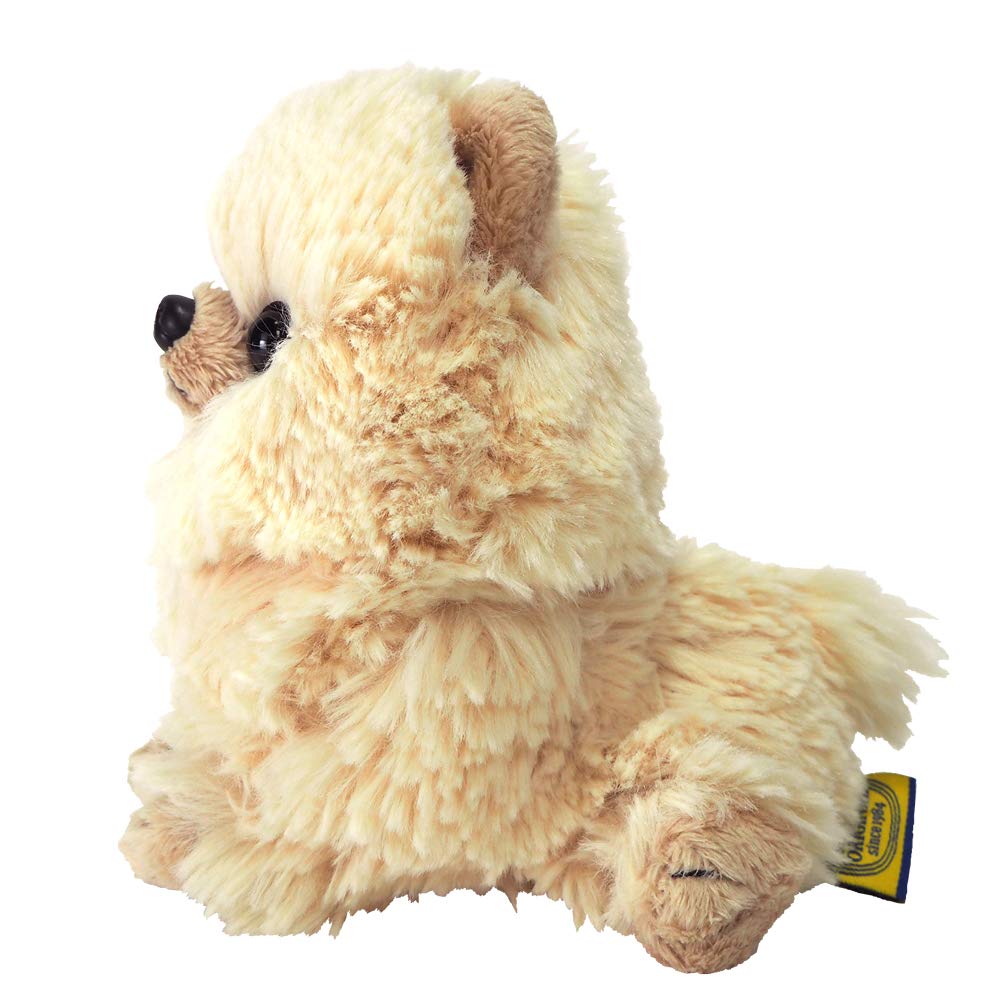 SunLemon Pups Pomeranian Beige, Small, 13.1 x 7.9 x 14.2 cm, Plush Animal Dog, P-5962