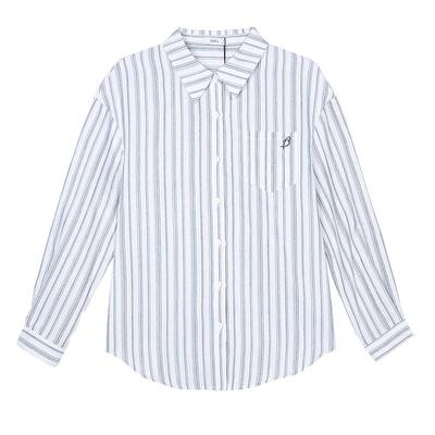 Betu Women's Linen-Look Striped Long-Sleeve Shirt