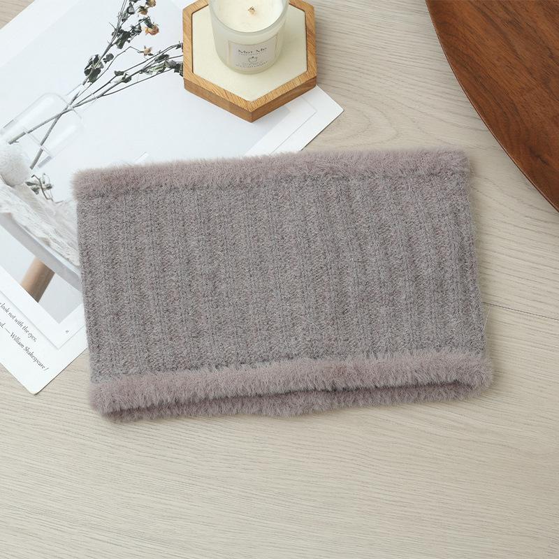 New Autumn and Winter Two Color Plush Bow Warm Basin Hat Versatile Bright Silk Rabbit Hair Basin Hat Can Scarf Cold Proof Set