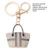 Tote Charm Keychain Rhinestone Enamel Tote Bag Charm with Key Ring Sparkly Handbag Keychain Purse Charm Gift for Women Girls Friends