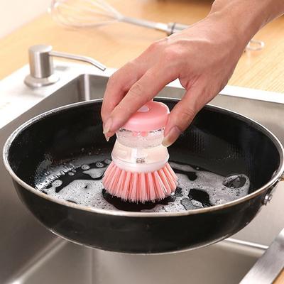 Wash Pot Brushes Dish Cleaning Brush With Liquid Soap Dispenser Dishwashing Kitchen Tools Accessories