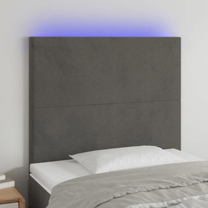 VidaXL LED Headboard Bedroom Furniture Single Bed Accessory Headboard Bed Frame Interior Dark Grey 3122187