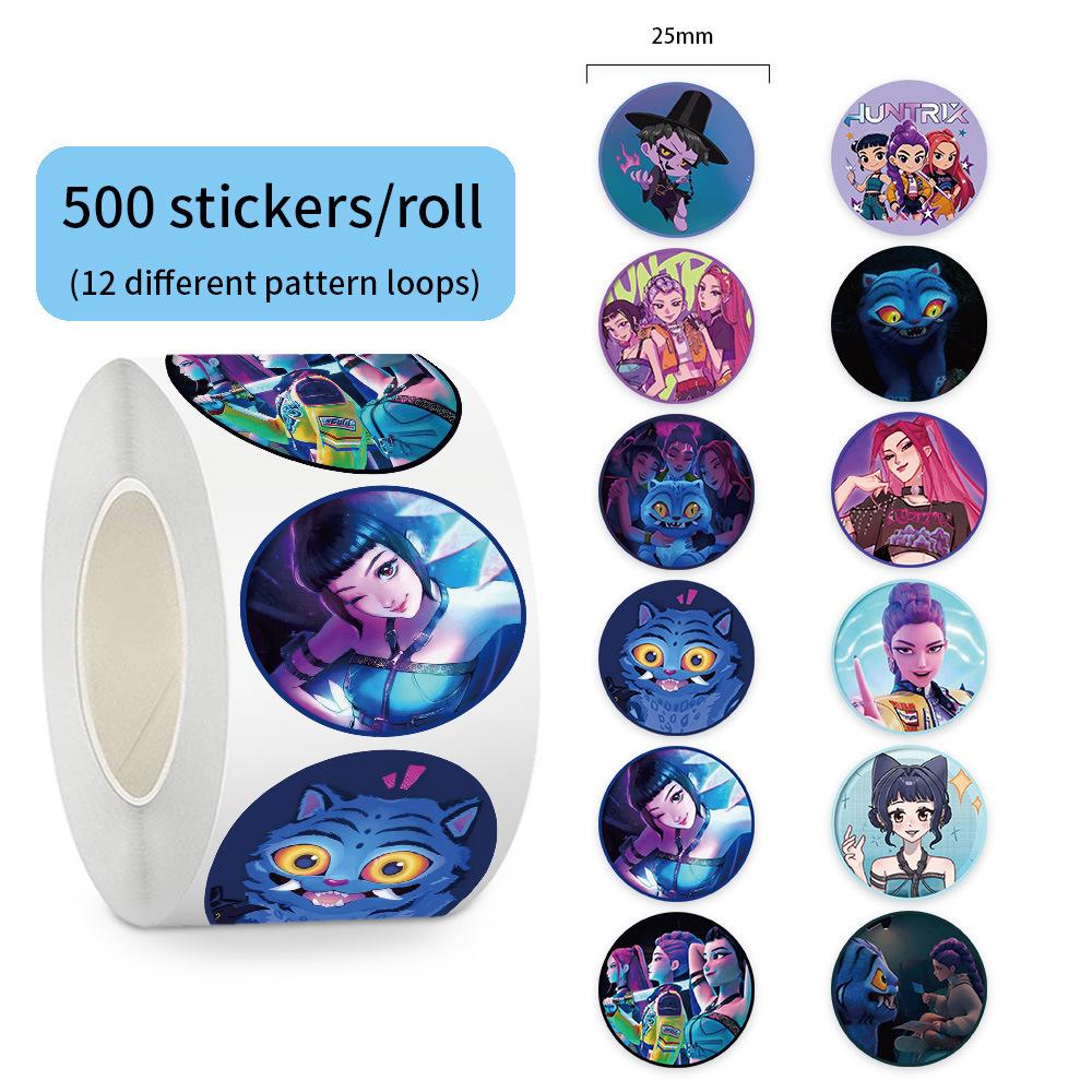 500Pcs/Roll Popular Anime  K-Pop Stickers Tiger Theme Diy Waterproof Decals For Scrapbook Phone Luggage Skateboard Laptop Decor
