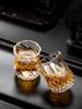 6 Stück Whiskyglas Tasse Rum Likör Mini Schnapsglas Kreative Diamantförmige Vintage Reliefbecher Haushalt Party Bar Trinkwerkzeuge