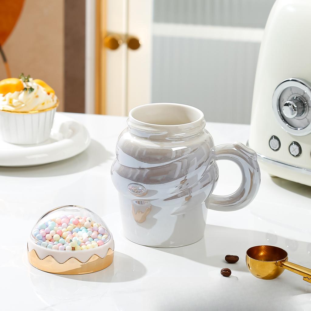 Creative Ice Cream Mug High Value Ceramic Cup Household Water Cup Office Coffee Cup Event Gift