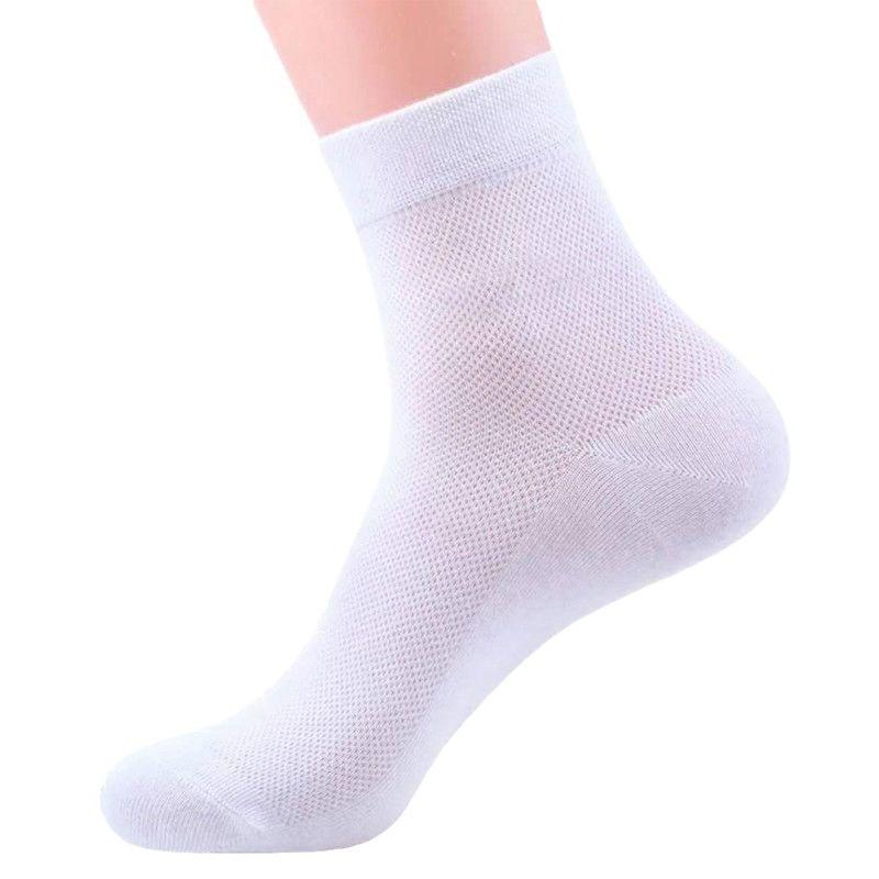 1/5pairs Men's Mid-tube Socks Men Solid Color Thin Mesh Breathable Sweat-absorbent Socks Plus Fat Plus Size Socks
