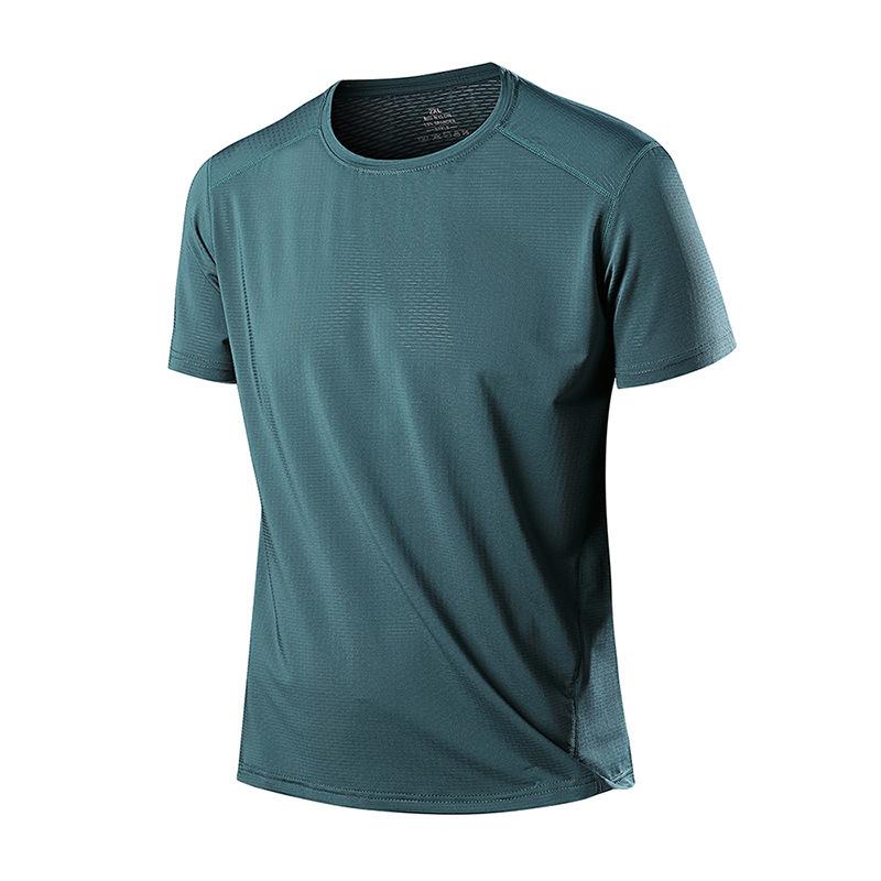 Men's Quick Drying T-shirt, Summer Plus Ice Silk Short Sleeved T-shirt, Sports Running Outdoor T-shirt