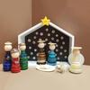 DIY Button Nativity Scene Craft Kit with Buttons & Beads Handmade Christmas Ornament Activity