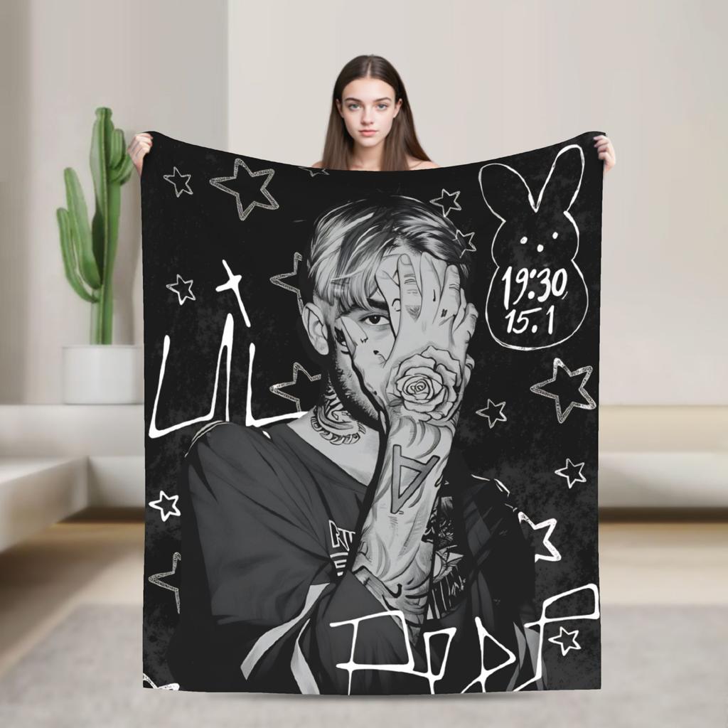 Lil Peep Love Warm Blanket American Rapper Travel Plush Bedding Throws Fluffy Couch Bed Flannel Bedspread Sofa Bed Cover