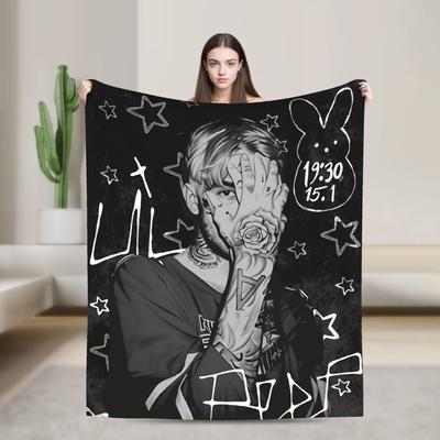 Lil Peep Blanket Quality Super Soft Cool Rapper Printed Bedding Throws Winter Airplane Travel Bedroom Funny Bedspread