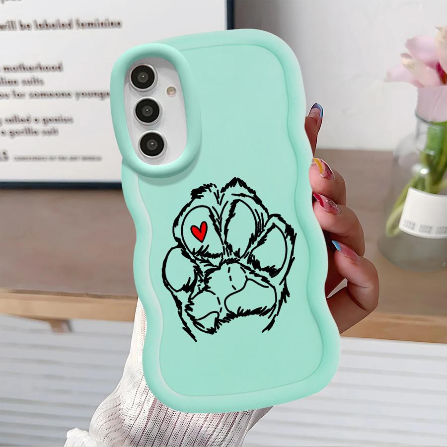 

Cute Pet Paw Prints Soft Phone Cover Case for Samsung Galaxy A14 A13 A16 A12 A15 A11 A52 A21s A23 A03 A05 A22 A06 A33 A53 A04 Galaxy A32 4G