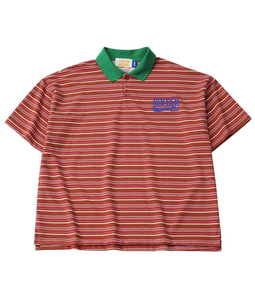 GOLDEN SUNSHINE Stripe Collar Half T-Shirts_Bric