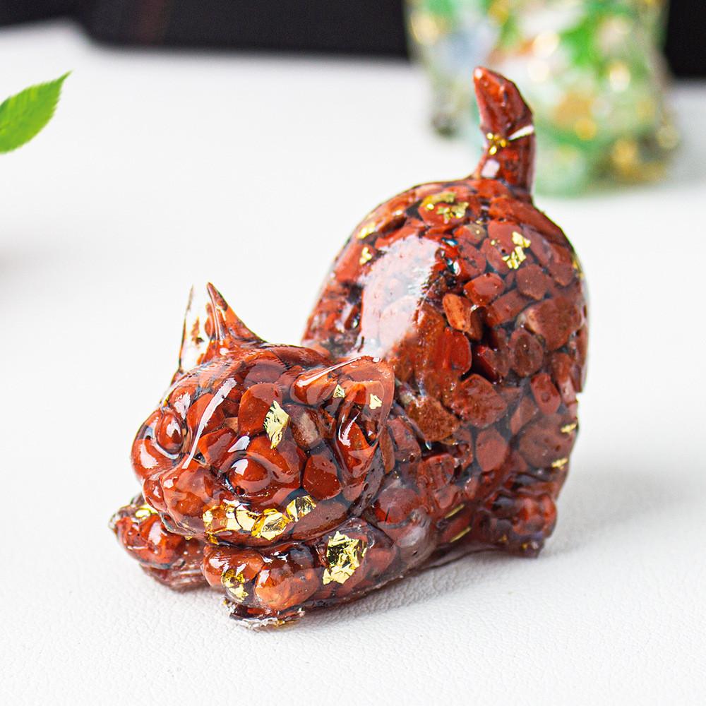 Crystal Resin Cat Figurine With Bright Colors For Home Office Decor And Gift Ideas
