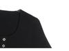 2025 Early Spring French Style Black Slimming Knitted Dress with Round Neck & Short Sleeves