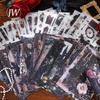 JIANWU 50 Sheets/book Vintage Dark Gothic Flower Character Landscape Collage Scrapbook Material Creative Junk Journal Stationery