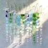 Strand Küsten Thema Mehrfarbige Meerglas Windspiele Hängendes Ornament Mit Harz Seesternen Für Außen Garten Dekorationen