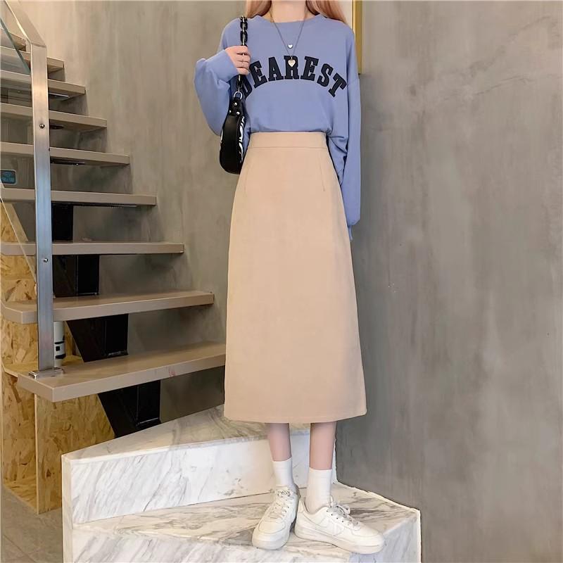 

2024 Korean Style High-Waisted Midi A-Line Bodycon Pencil Skirt for Women - Spring/Summer XS [Recommended 35-40 kg]