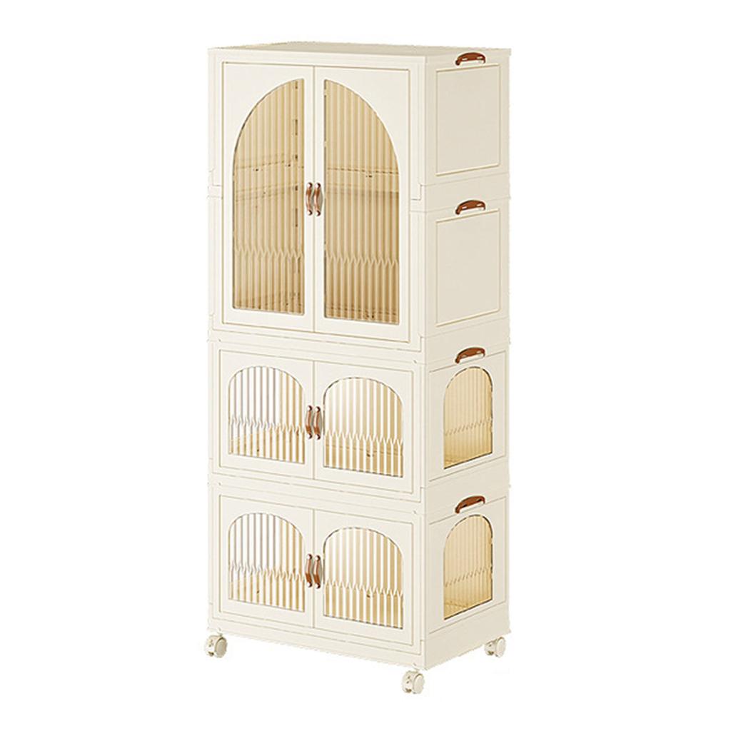 Szafa na ubrania Plastikowa Składana Bez Montażu Niska Szafka Łukowy Design Przezroczysta Garderoba