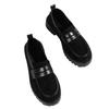 British Style Platform Loafers Women  Round Toe Single Shoes Woman Thick Bottom Suede Leather Shoes Mujer Plus Size 43