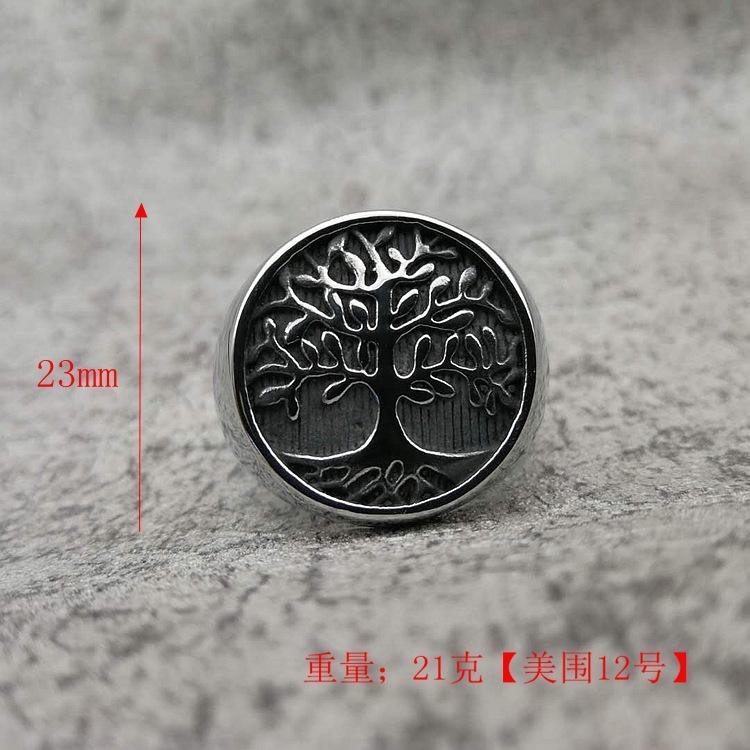 Hot Sale Punk Men Silver Color Tree of Life Ring Casting 316L Stainless Steel Rings for Men Ring Jewelry Bague Homme Fashion