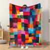 1pc Colorful Patchwork Plush Blanket, Perfect Gift for Art & Home Decor Lovers, Ideal for Holiday Presents, Cozy Sofa Throw
