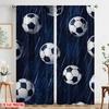 Set Of 2 Plane Printing Curtains Digital Printed Soccerrainfall Polyester Easy Install Without Rod All Seasons Perfect Curtain Made