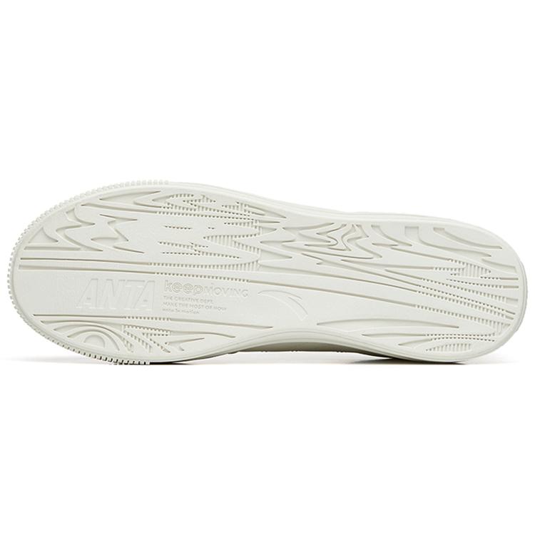 New Anta Life Collection Anti Slip Wear Resistant Low Top Skateboard Shoes Men's White Black 112238063-1