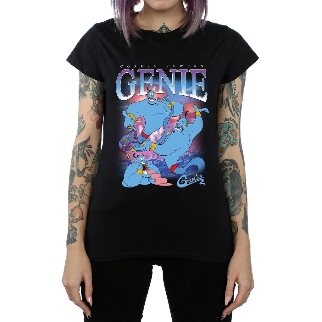 Disney Damen/Damen Aladdin Dschinni Montage Baumwoll-T-Shirt