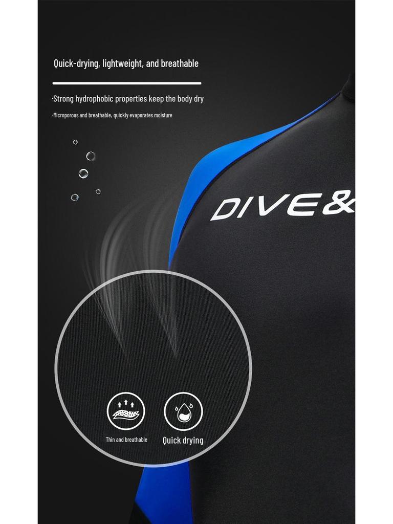 DIVE&SAIL Men's Quick-Dry One-Piece Snorkeling & Surfing Lycra Wetsuit