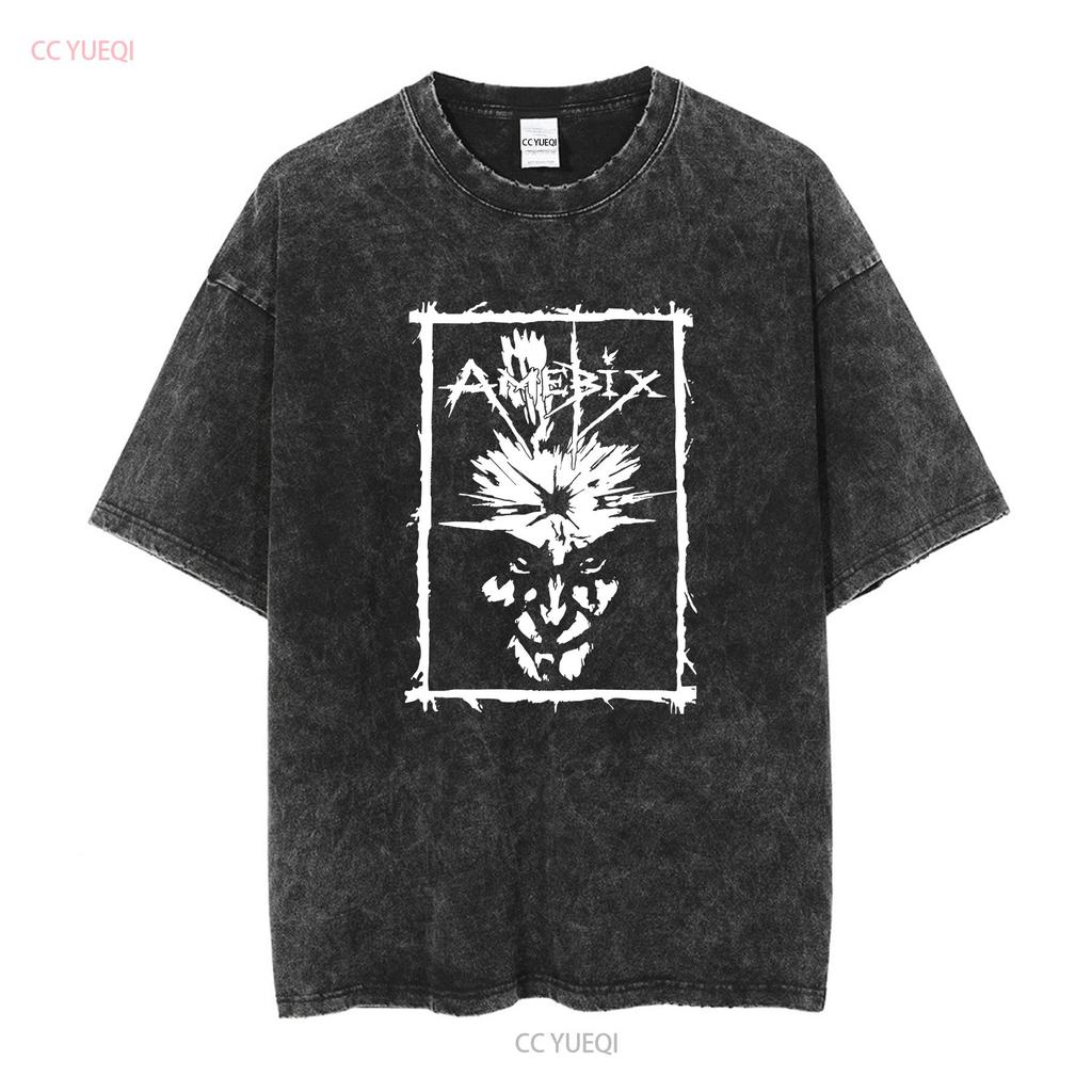 AMEBIX T shirt long or short sleeves vintage Washed Top For Everyday Wear graphic Stretched Casual streetwear Slightly fashion