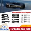 For Dodge Ram 1500 -2024 Car Sticker Carbon Fiber Style Silver Exterior Door Handle Moulding Cover Trim Decor Accessories