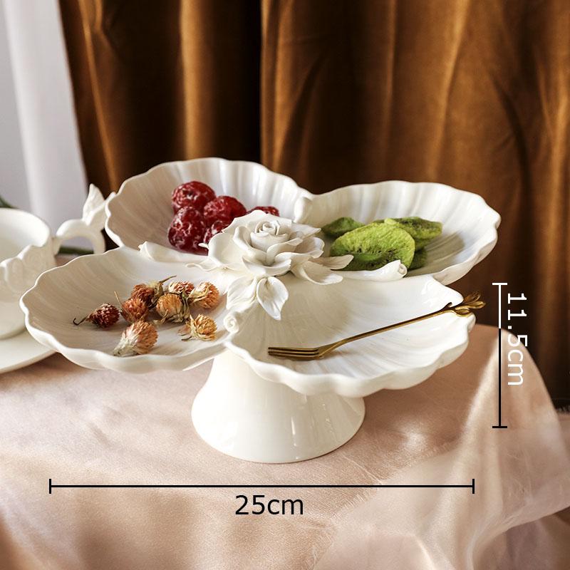 Flower Shaped Ceramic Plate Breakfast Fruit Salad Dinner Plates Hotel Restaurant Western Plate Kitchen Dessert Plate Cutlery