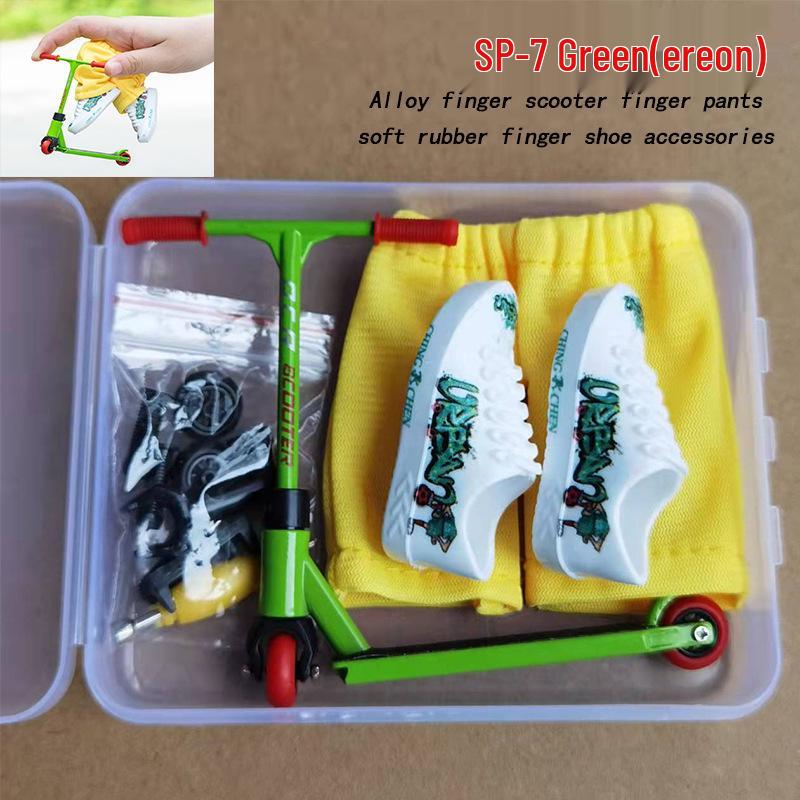 Alloy Finger Scooter Set with Finger Pants and Shoes - Toy Set for Kids