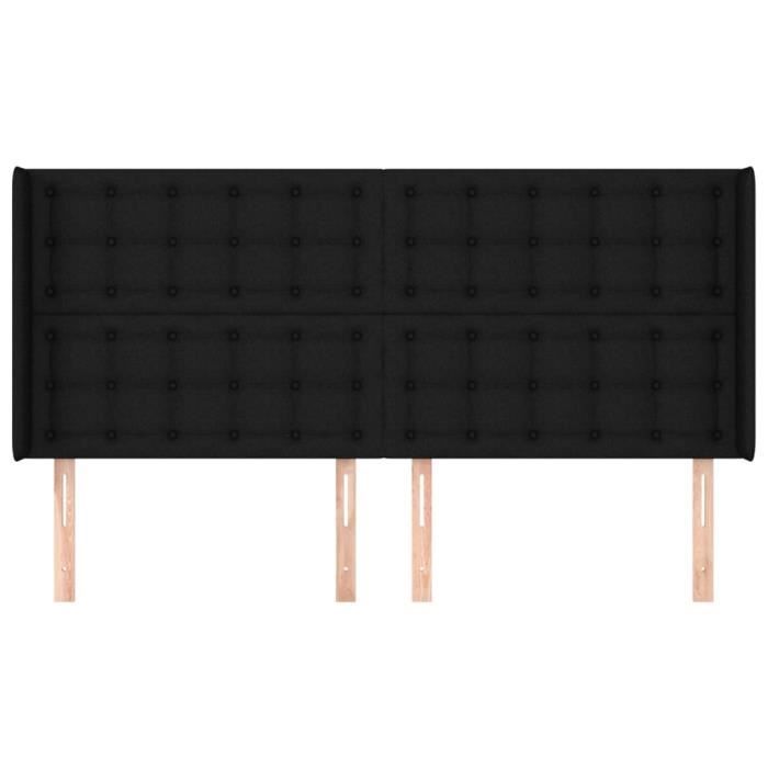 VidaXL Headboard with Ears Black 183x16x118-128 Cm Fabric3120030