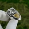 Mothers Day Sale Pentagon Citrine Rough Gemstone Statement Ring Sterling Silver