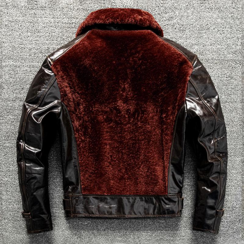 Jacket, Fur, Genuine Leather Jacket, Men's Plus Cotton Slim Leather Jacket, Winter Jacket