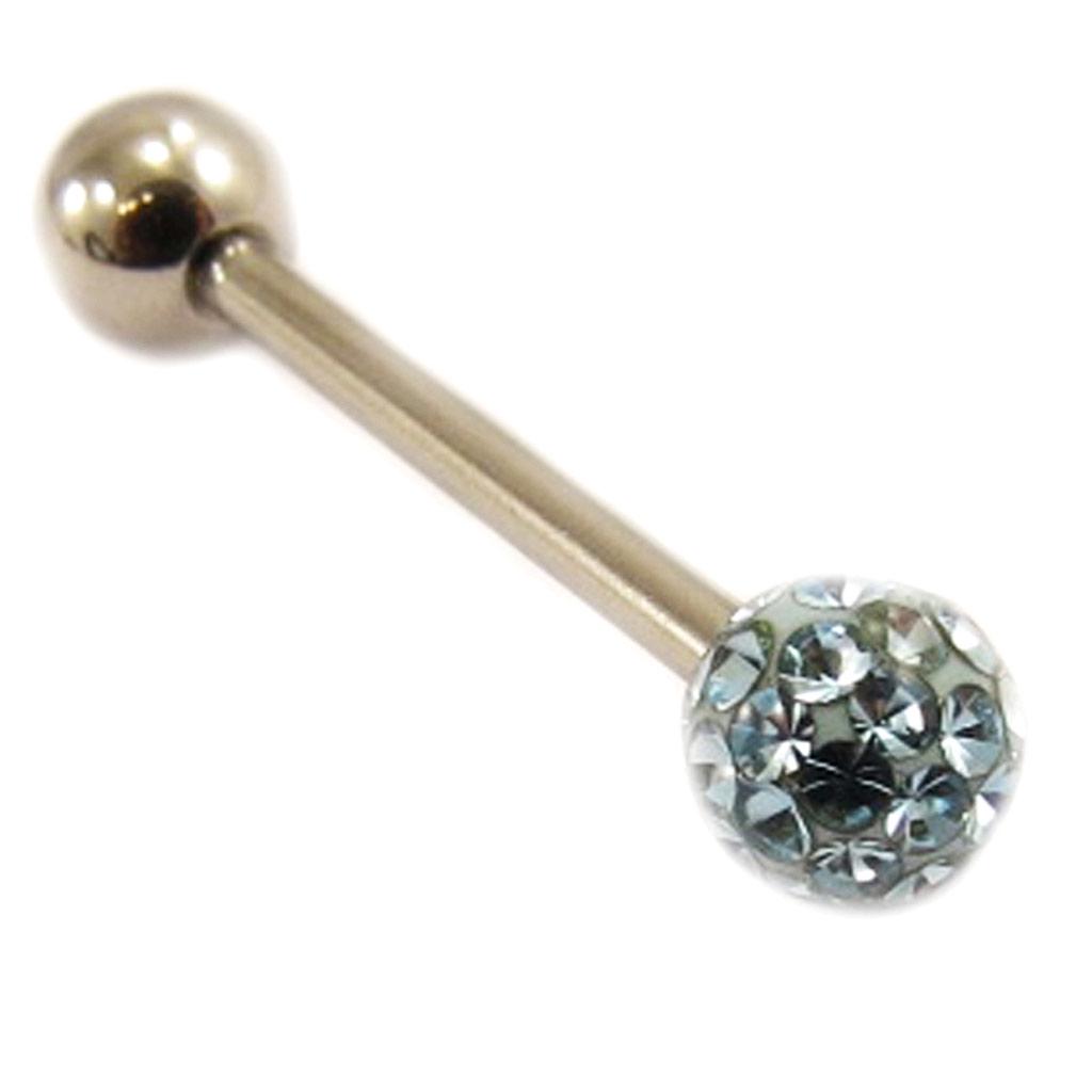 Les Trésors De Lily [L4506] - Turquoise 'Crystal' Steel Barbell
