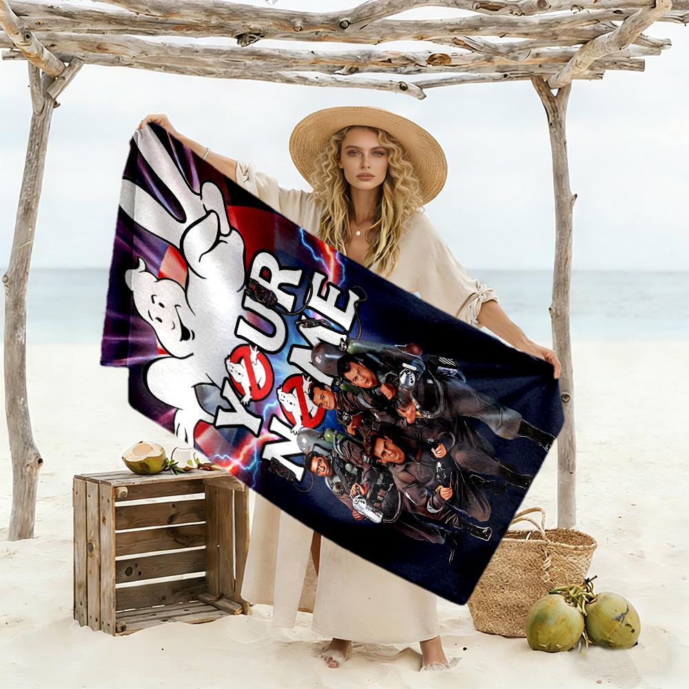 Ghostbusters Customize Text Beach Towel High Absorbency & Quick-Dry