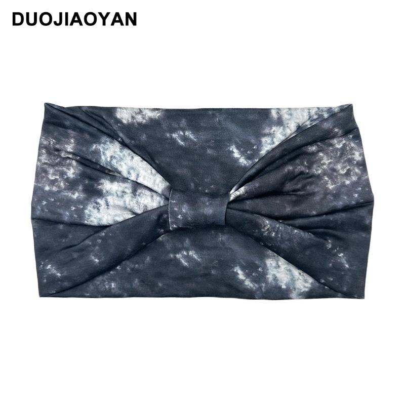 Knot Headband, Color Blocked Pattern Printed Sports Headband, Fashionable Polka Dot Wide Edge Elastic Headband