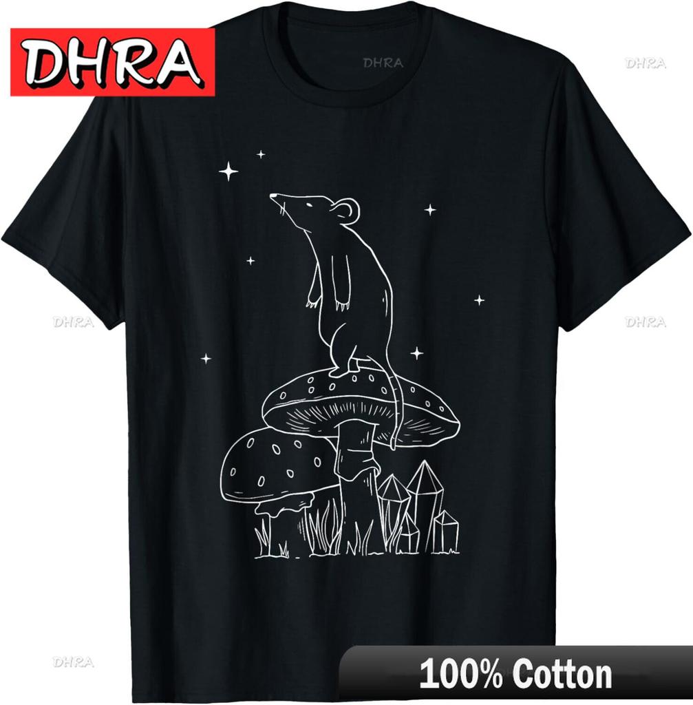 Cottagecore Aesthetic Mouse on Top of A Mushroom T-Shirt Chic Urban Woman Retro Tshirts Unique Trendy Cute Tee Retro Classic