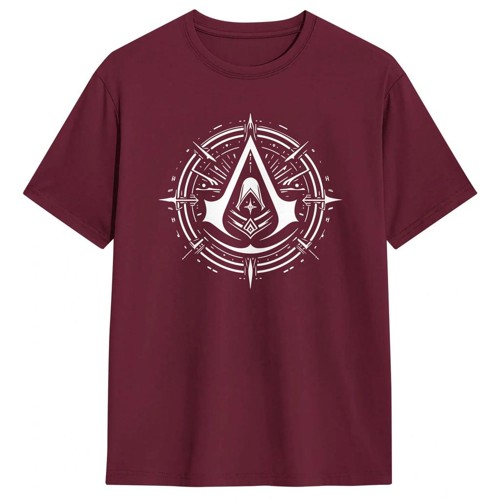 Unisexs T Shirt Assassins Creed Cryptic Symbol T Shirts Trending Beach Tee Shirt Y2k Fun Pure Cotton Tops Plus Size 6xl