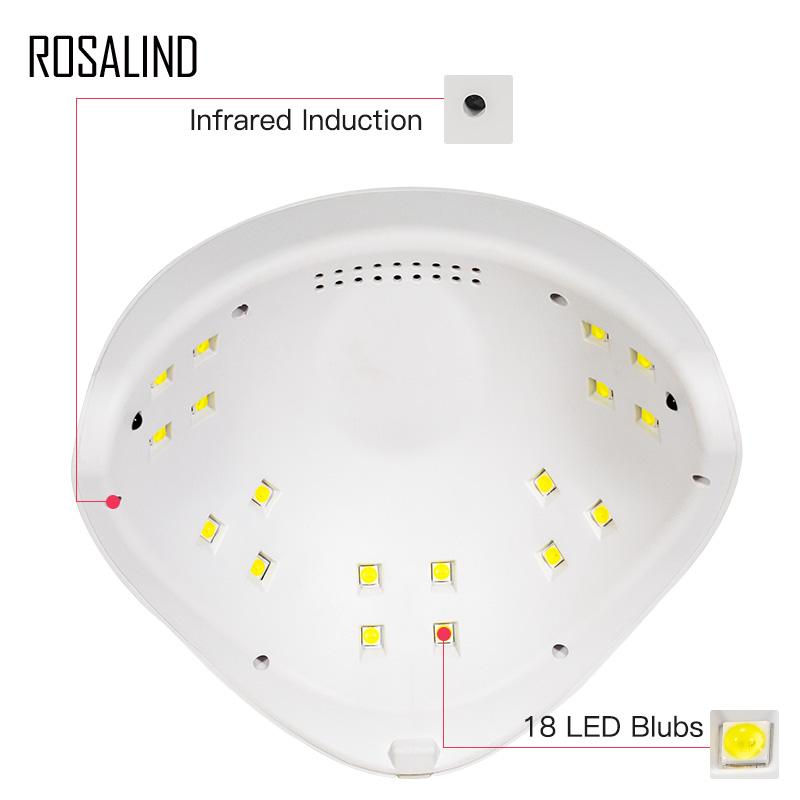 ROSALIND Lampa UV/LED do paznokci 36W 18 żarówek do pokazywania uroku Twoich palców