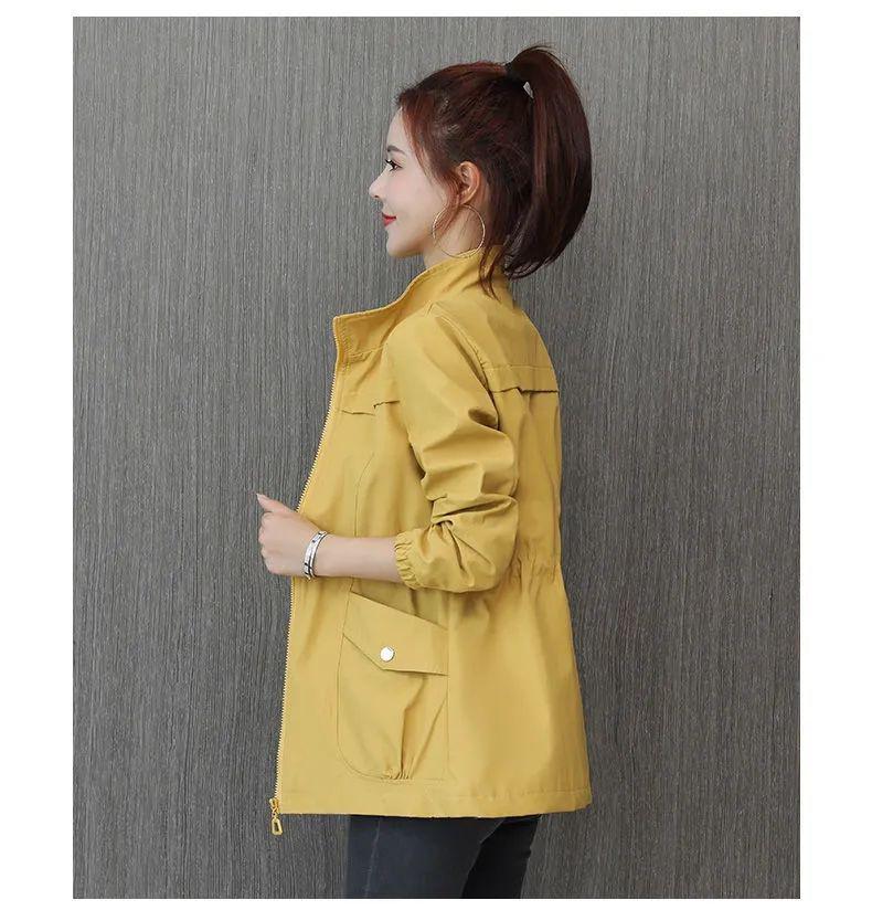 Women's Slimming Trench Coat with Stand Collar - 2024 Spring/Autumn Fashion