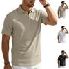 Men's Casual Plain-coloured Short-sleeved Polo Shirt with a Lapel; Quick-drying Men's Short-sleeved Polo Shirt
