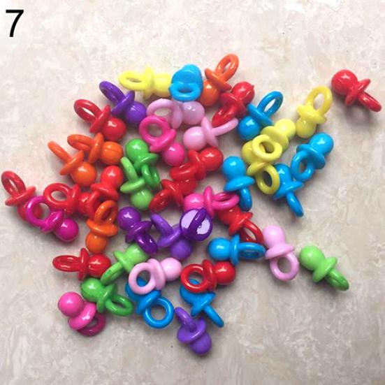 50Pcs/Set Acrylic Pacifiers Pendant Clear Mini Anti Rust Pacifiers Party Favor for Party