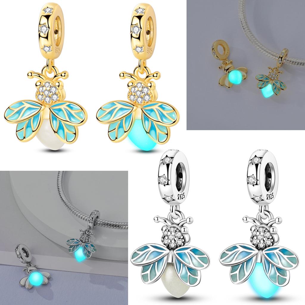 Original 925 Silver Angel Charms Girl Bow Pendants Zirconia Silicone Rubber Stopper Bead Fit Bracelet Necklace Jewelry