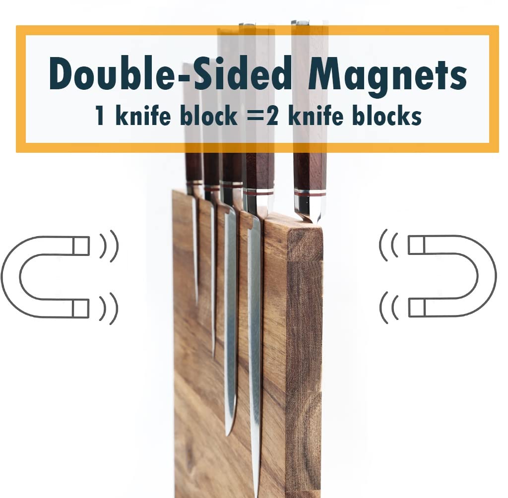 Resafy Magnetic Knife Block Knife Stable Board Holder Magnetic Stand with Strong Reinforced Magnets On Both Sides and Feet Display, Rack, Non-Slip