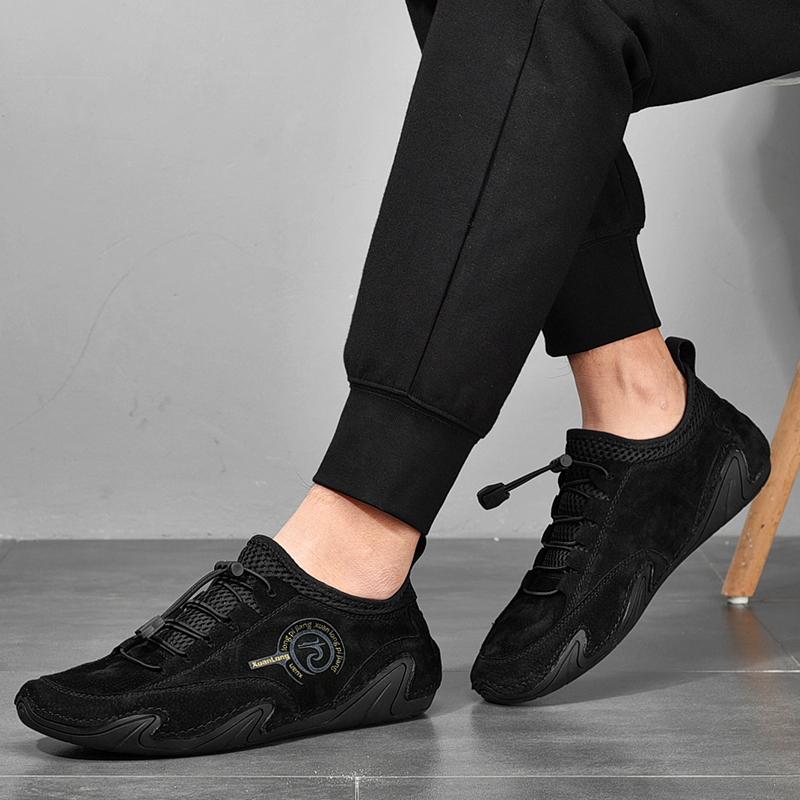 Pánské ručně vyráběné kožené tenisky Outdoorová vycházková obuv Prodyšná Šněrovací vycházková obuv pro řidiče