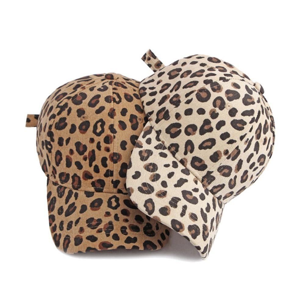Versatile Leopard Print Hat Velvet Sunshade Hat Fashionable Corduroy Hat  Men
