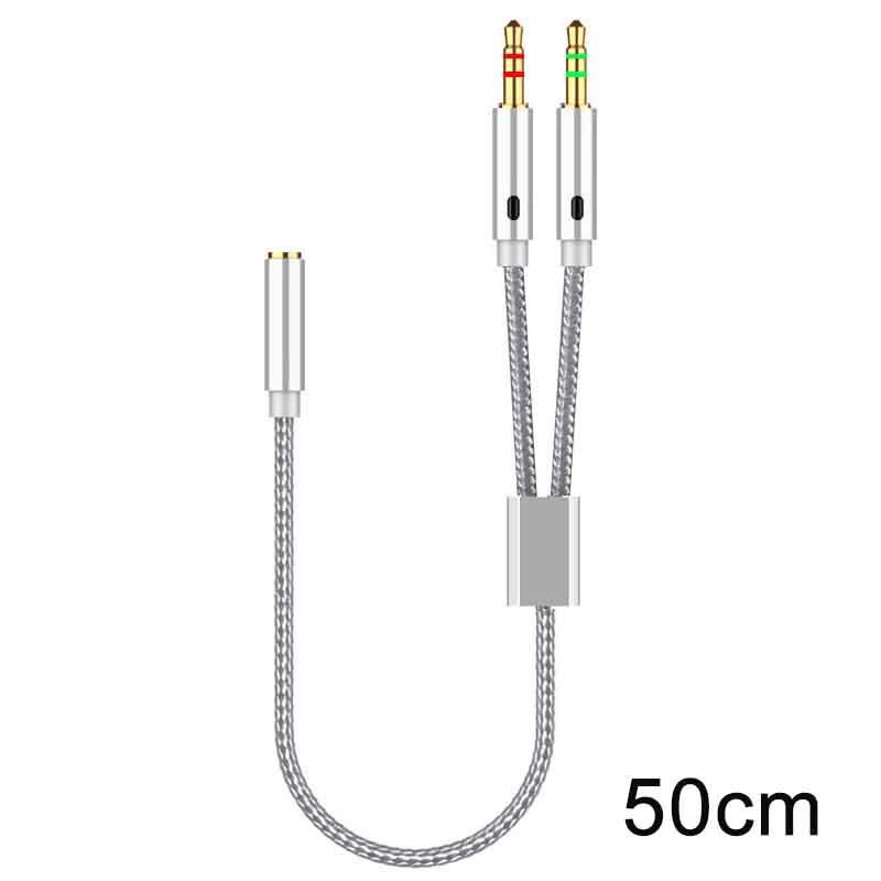 25/50/100Cm Headphone Microphone Audio Converter Y Splitter For Computer 3.5Mm Female To 2 Dual 3.5Mm Male Headphone Mic